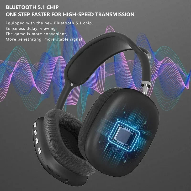 Headphone P9 Bluetooth fone de ouvido sem fio com som 360 de alta performance