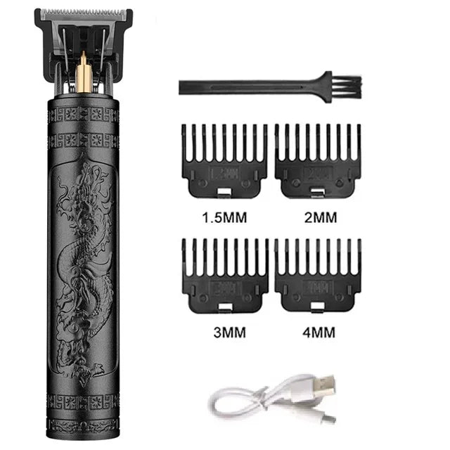 Maquina Maquininha De Cortar Cabelo Barba Barbeador Eletrico Shaver Aparador De Pelos Acabamento Dragão Buda Gentleman Profissional