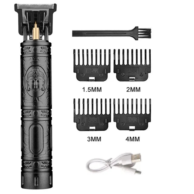 Maquina Maquininha De Cortar Cabelo Barba Barbeador Eletrico Shaver Aparador De Pelos Acabamento Dragão Buda Gentleman Profissional